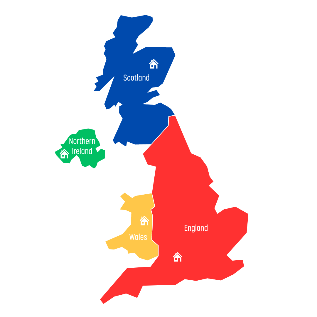 Map of the UK, England, Scotland, Wales, Northern Ireland